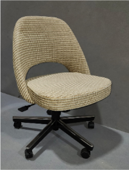 Eero Saarinen Advanced Open Back Armless Chair, swivel/tilt, pneumatic adjustment, hard casters