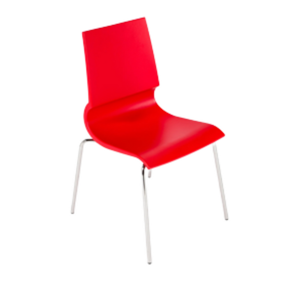 Knoll Gigi Armless Stackable Side Chair - Red Shell