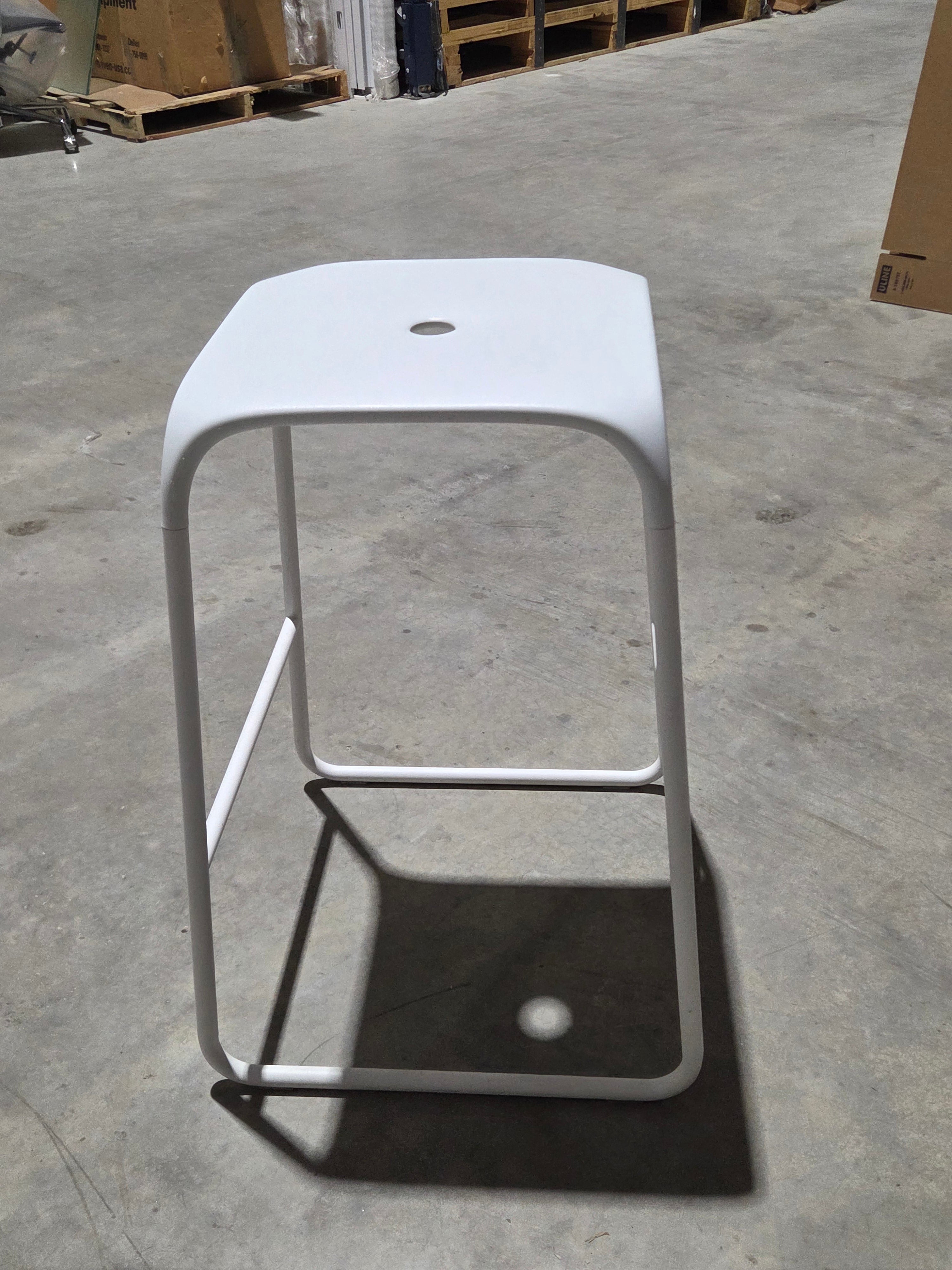 Stool, Powder, Coat Satin, White Finish, 25"H