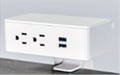 Offset Clamp-On Outlet, 2 Power/1 Dual USB (210), 72L Cordset, White Housing and Bracket