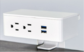 Offset Clamp-On Outlet, 2 Power/1 Dual USB (210), 72L Cordset, White Housing and Bracket