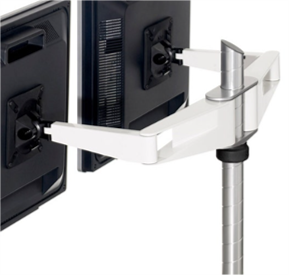 Sapper Double Arm Kit, grommet mount, 16" mast, movement joints, adjustment knob, cable management clips OPTION: 118:PAINT- Bright White OPTION: B:KNOB- Black