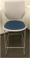 MultiGeneration by Knoll bar-height stool, upholstered seat, armless, glides / UPHOLSTERY: Blue Marine