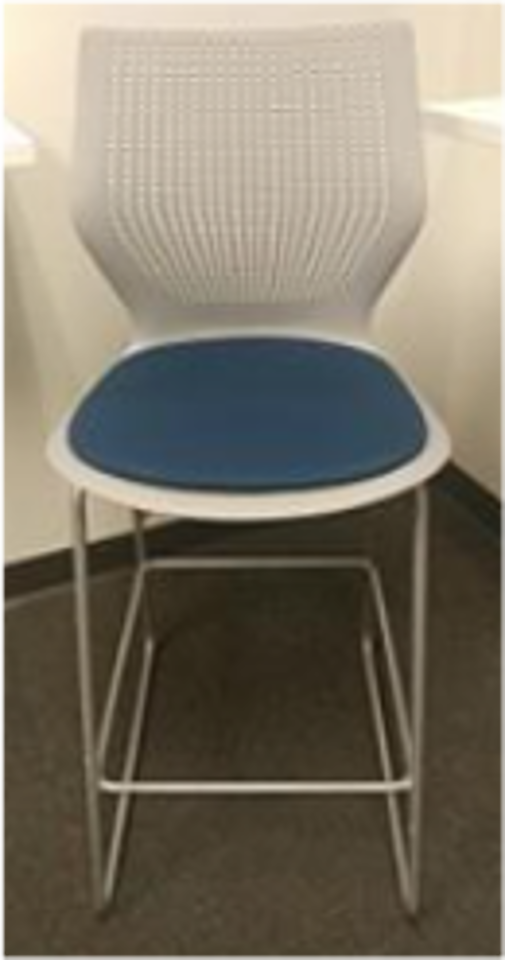 MultiGeneration by Knoll bar-height stool, upholstered seat, armless, glides / UPHOLSTERY: Blue Marine