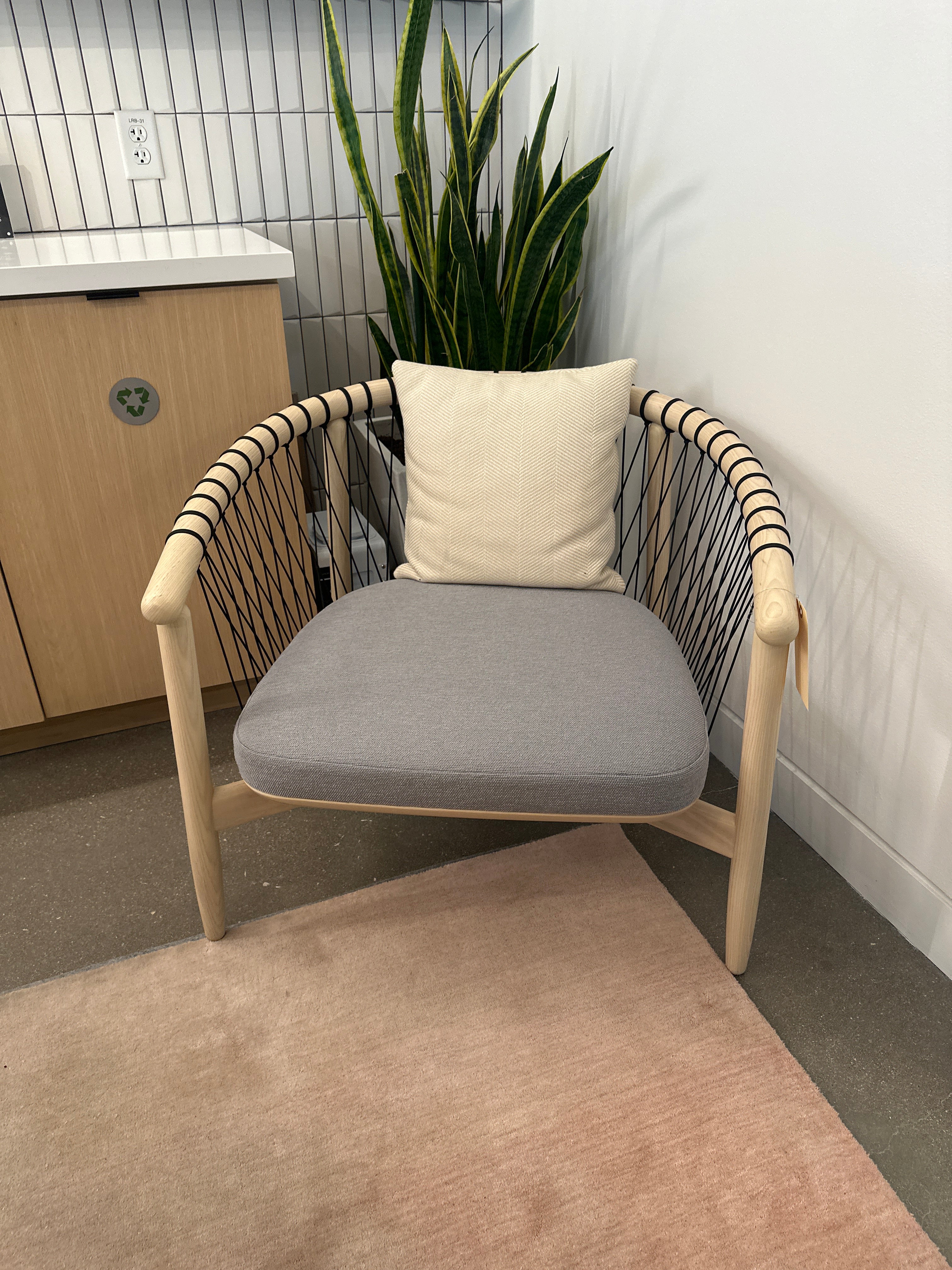 Crosshatch Lounge Chair, Ash Frame