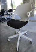 Multipurpose Chair, Full/Upholstery / FRAME: White; UPHOLSTERY: Black