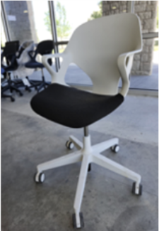 Multipurpose Chair, Full/Upholstery / FRAME: White; UPHOLSTERY: Black