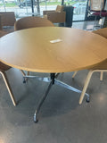 Eames Conference Table,Round,Segmented Base,Veneer Top/Edge