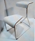 Knoll Toboggan Chair Desk, white seat, back and frame