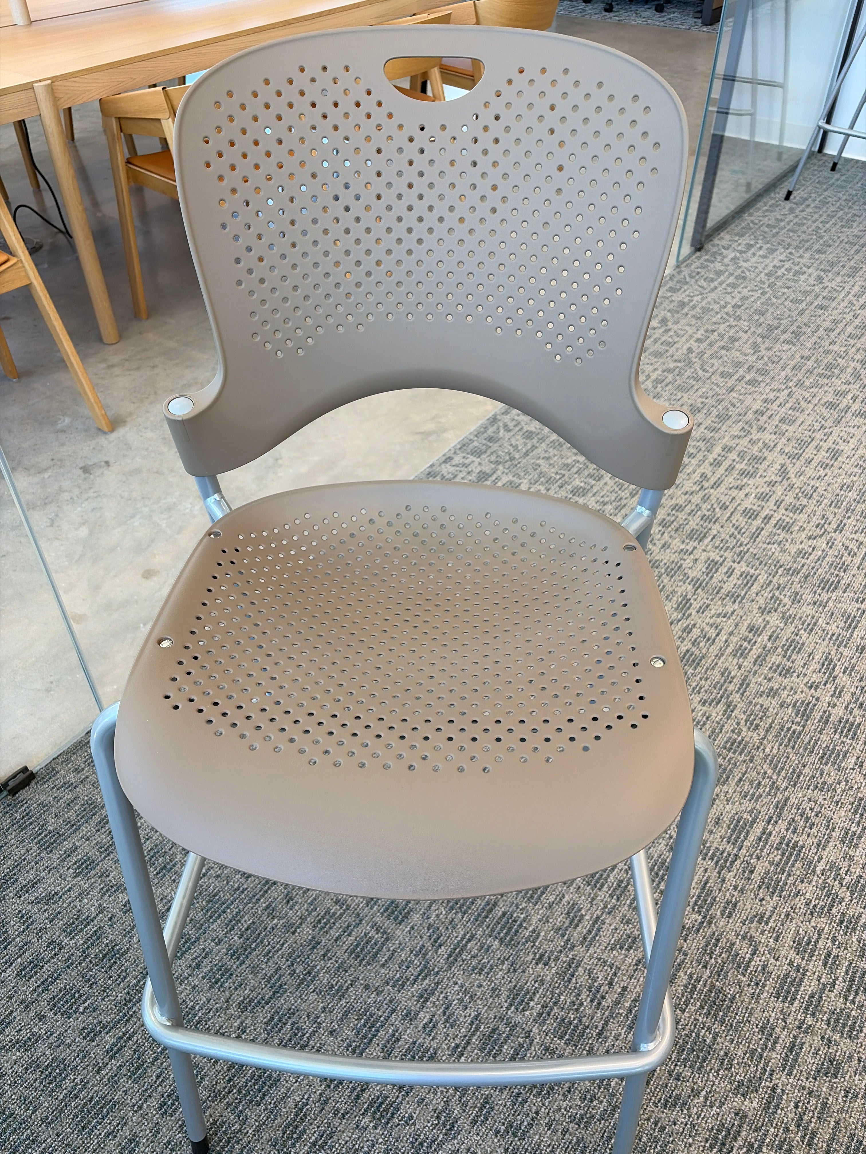 *Caper Stacking Stool, 4-Leg Base Bar Hgt Range, Molded Seat - FLEX OPT2