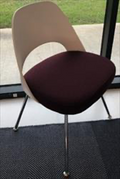Plastic Back Armless Chair, white plastic, fixed position, with chrome tubular legs and glides OPTION: (PC):LEG- Polished Chrome OPTION: (K2140):SEAT- Alter Ego (G) OPTION: K214014:COL- Garnet
