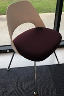 Plastic Back Armless Chair, white plastic, fixed position, with chrome tubular legs and glides OPTION: (PC):LEG- Polished Chrome OPTION: (K2140):SEAT- Alter Ego (G) OPTION: K214014:COL- Garnet