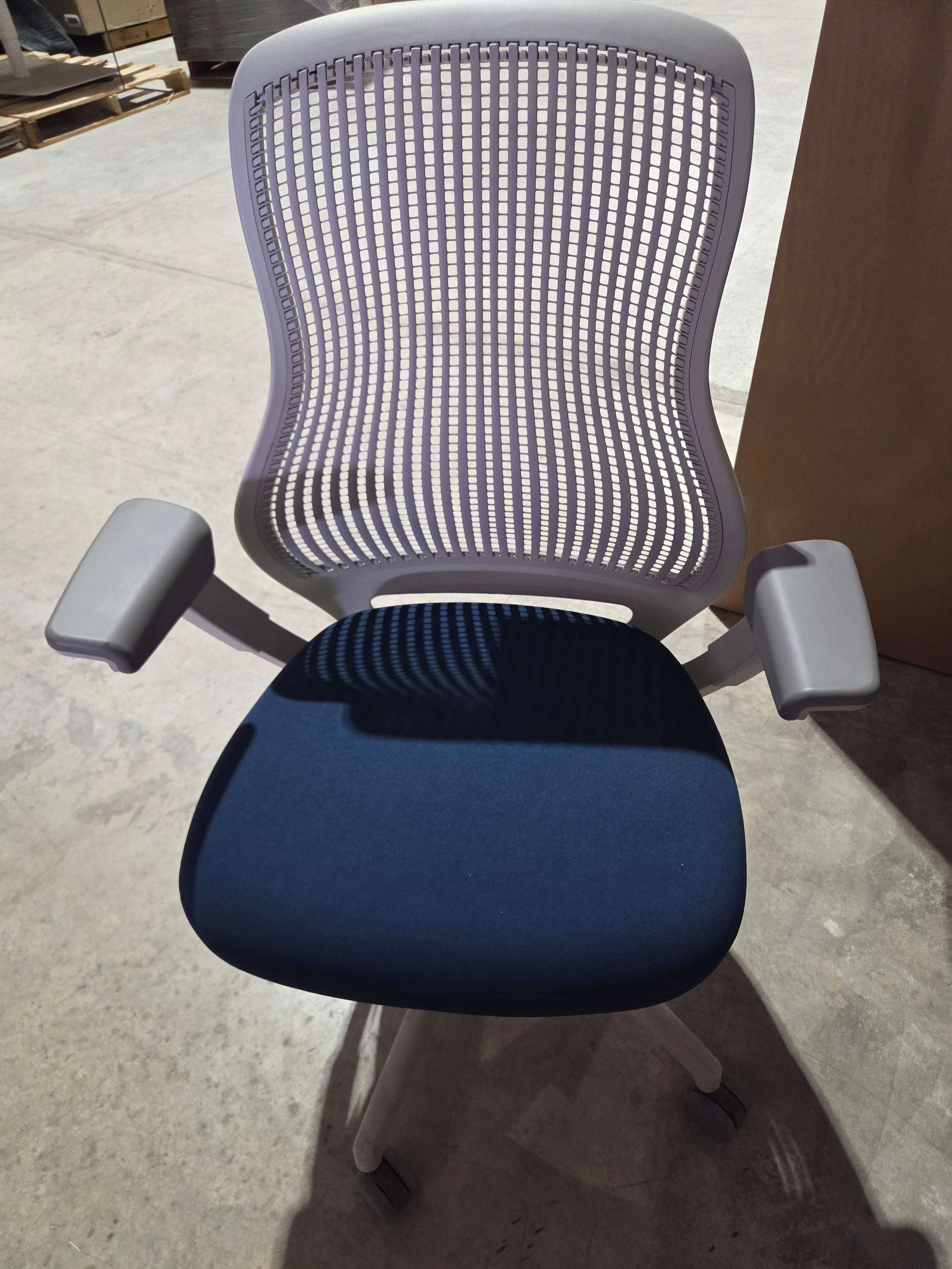 ReGeneration by Knoll Flex Back Net Task Chair - Meteor Back / Blue Marine Seat