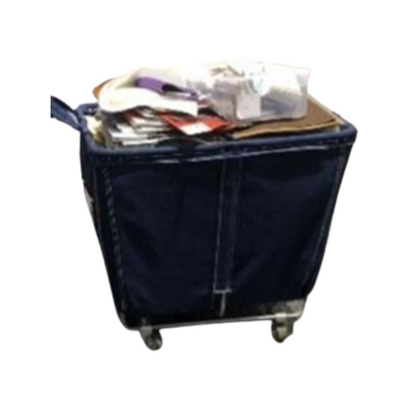 Knoll Rockwell Collection Mobile Soft Storage Bin with Casters - Navy