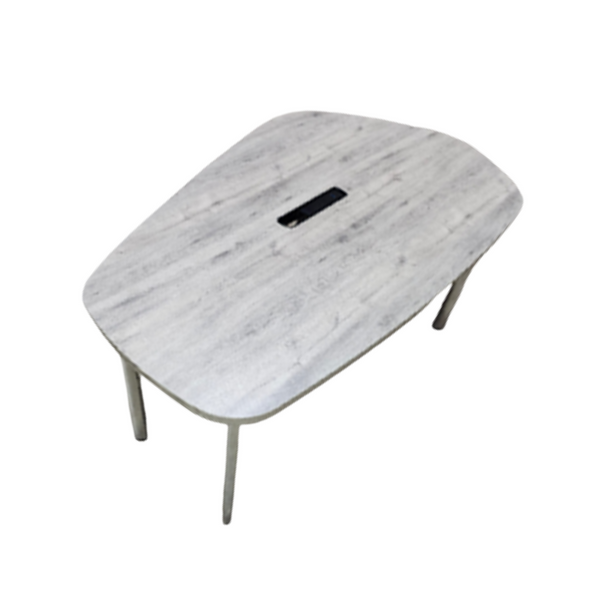 Knoll Island Table - Grey Veneer