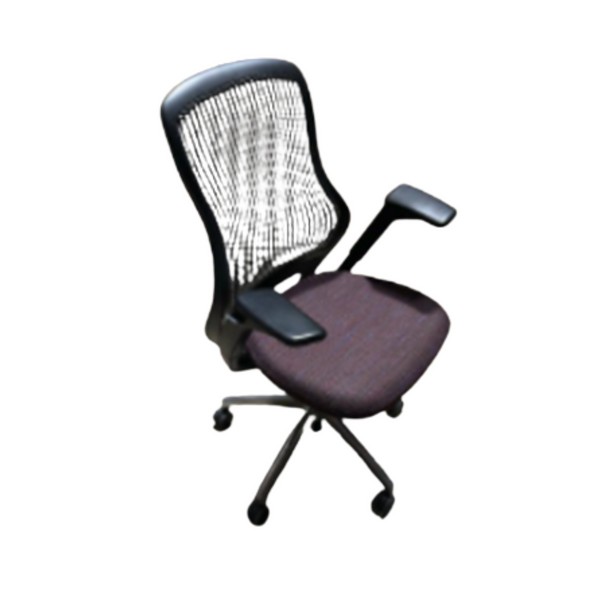 ReGeneration by Knoll Flex Back Net Task Chair - Black Back / Maroon Seat