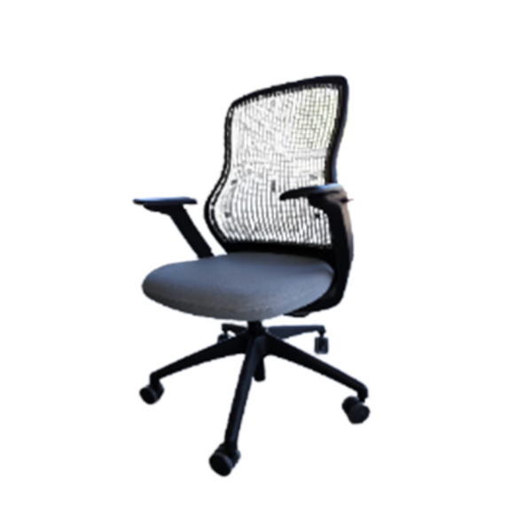 ReGeneration by Knoll Flex Back Net Task Chair - Dark Back / Light Grey Seat