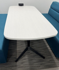 Racetrack Table with (2) Y-Legs, 84Wx36D (Base: Jet Black / Top: Bright White) - Wall ST FOH