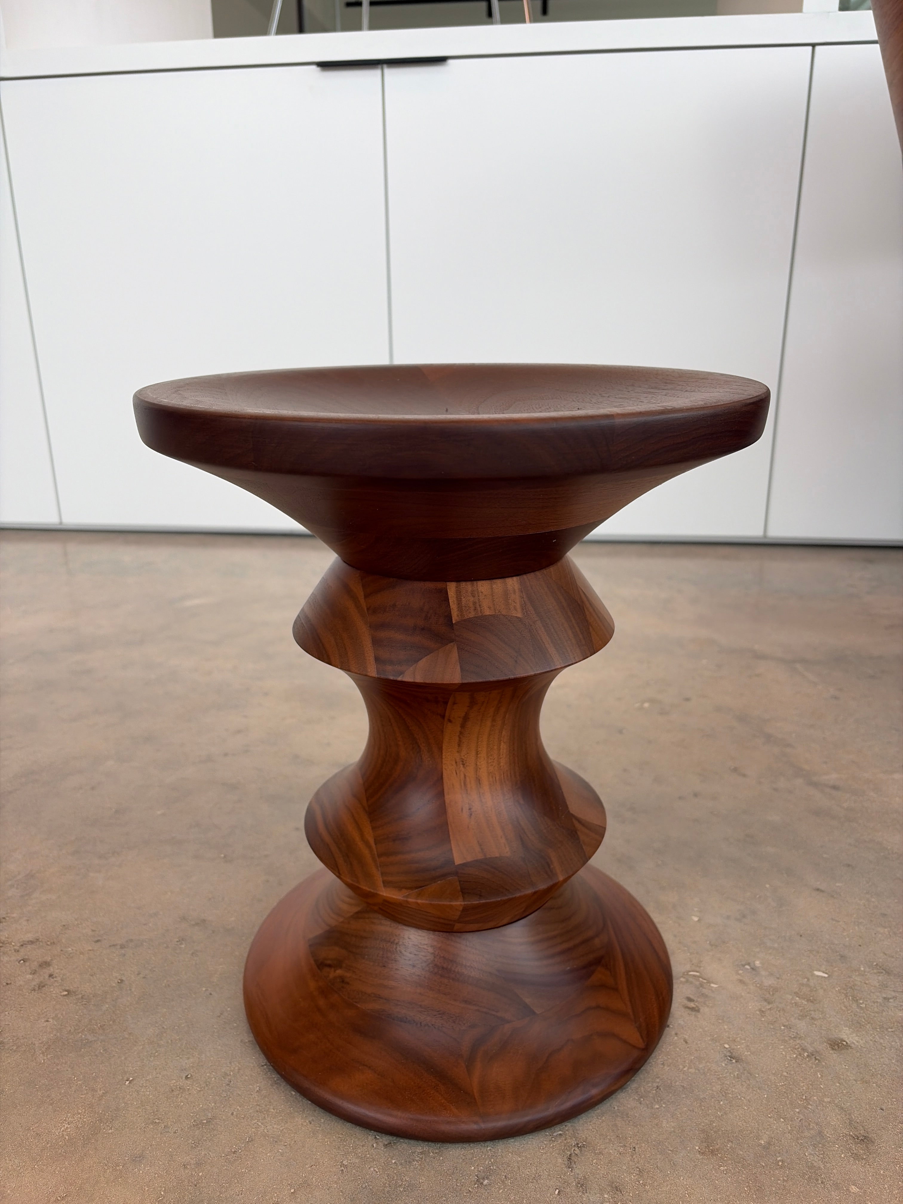 Eames Turned Stool,a shape,walnut - RECEPT 101