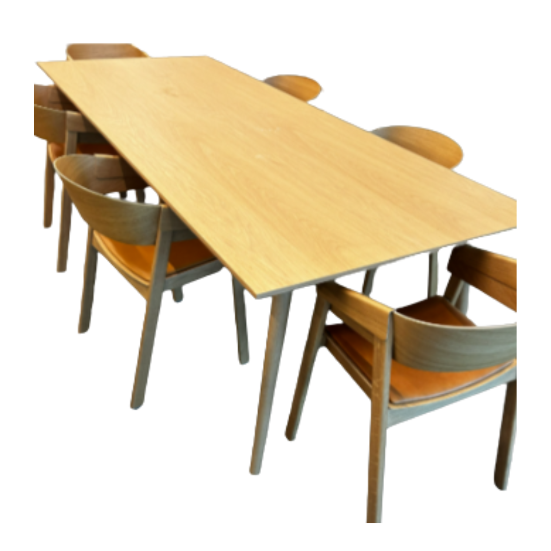 & Tradition Dining Table - Light Oak - 98"W x 39"D x 29"H