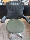 Generation by Knoll task chair, height adjustable arms, polished aluminum base, standard cylinder, no lumbar, hard casters, knockdown - CLUSTER A