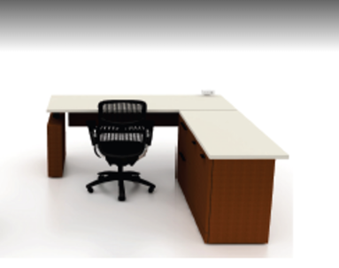 Knoll L-Shaped Desk - Walnut