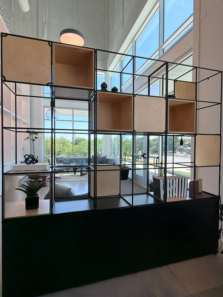 Palisades Grid Bookshelf modular zone divider - RECEPT 101