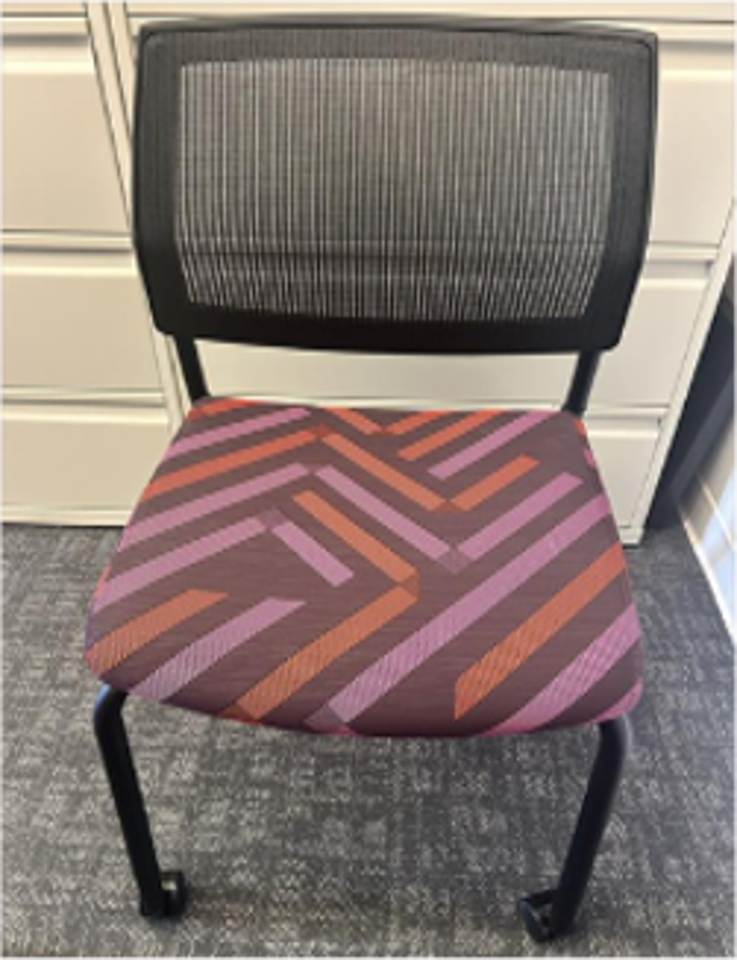 Side Chair, Mesh Back, Black Frame, with Casters, Armless (SO#19665-42743)