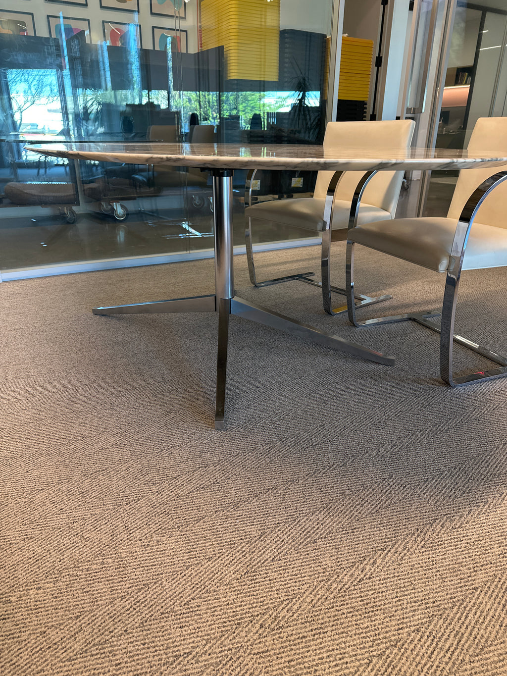 Florence Knoll Oval Table Desk, 78-1/2Wx47-1/2Dx28H