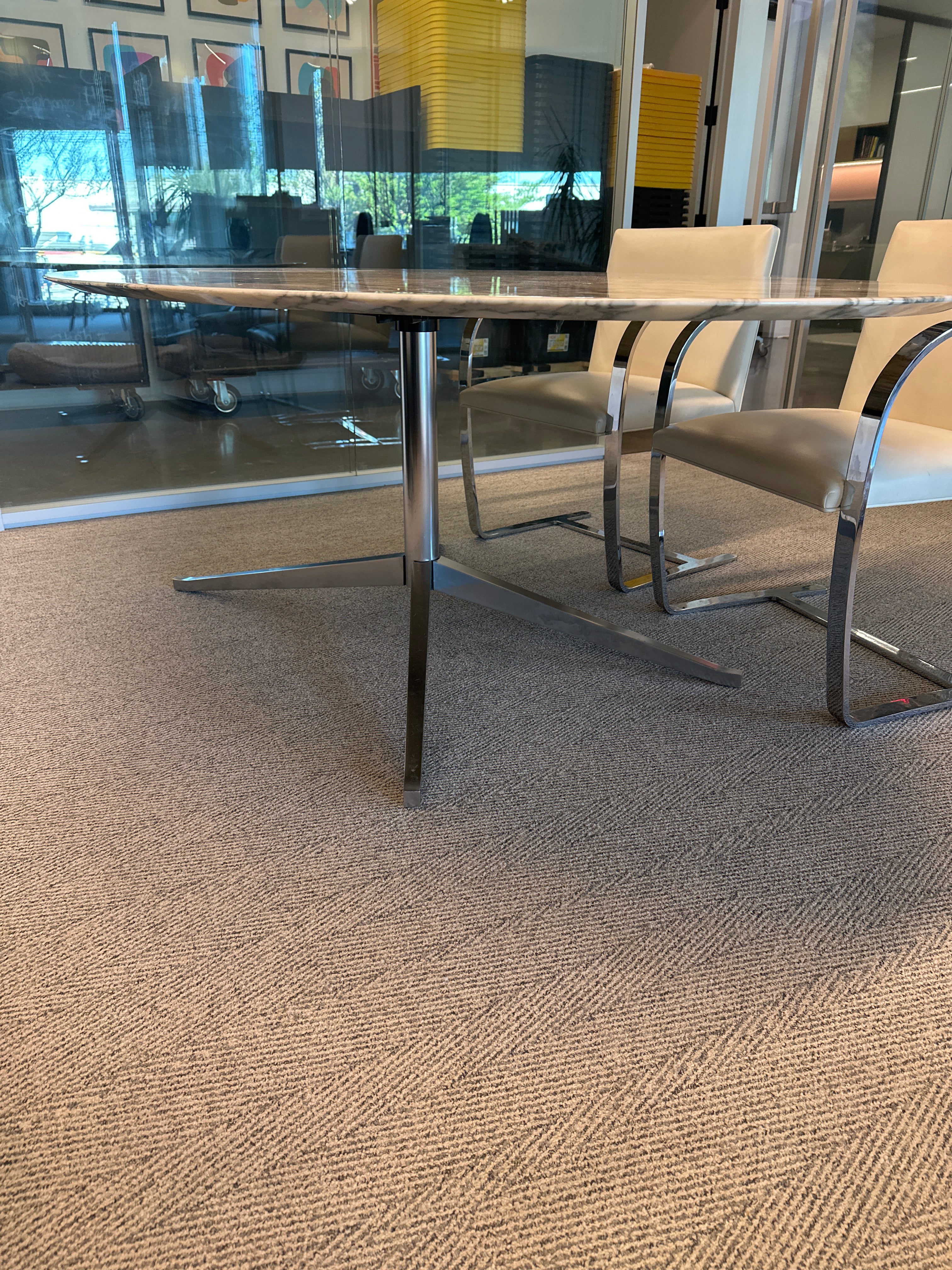 Florence Knoll Oval Table Desk, 78-1/2Wx47-1/2Dx28H