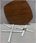 Island Table, 45"D x 32"H, Matte Walnut