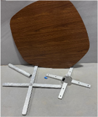 Island Table, 45"D x 32"H, Matte Walnut