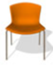 Bertoia Molded Shell Side Chair, with Stacking Base/ SHELL: Orange Red, BASE: Polished Chrome