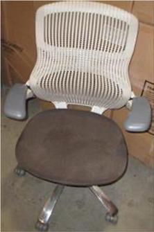 Generation by Knoll task chair, high performance arms, polished aluminum base, standard cylinder, no lumbar, hard casters / Desert Back, Espresso pad