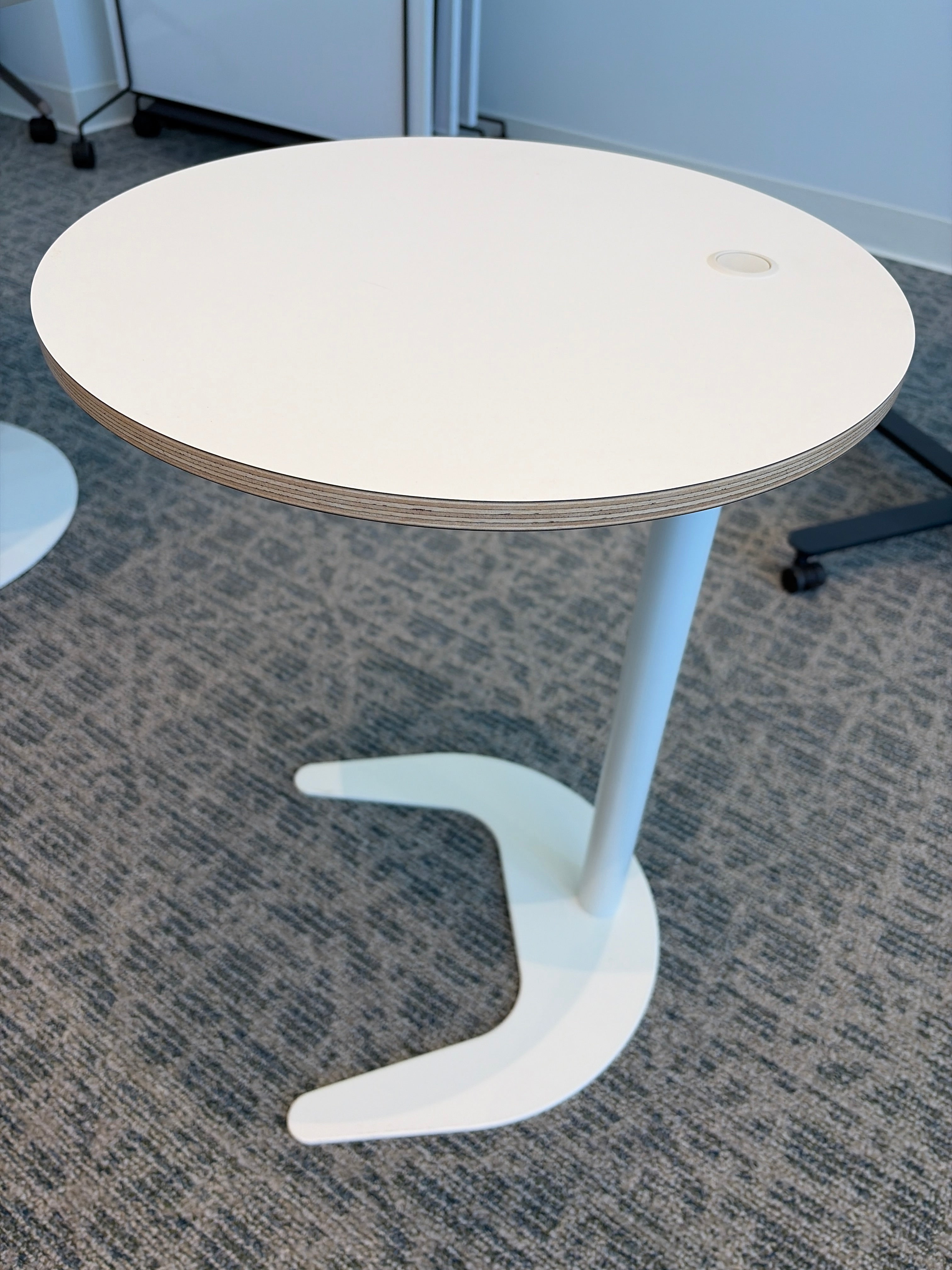 Plex Adjustable Work Table, Lam, Exposed Plywood Edge 17Dia - FLEX OPT1