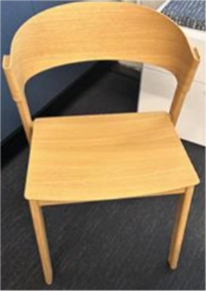 Side chair, armless, oak
