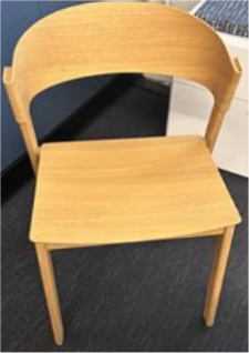 Side chair, armless, oak