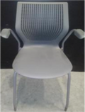 Stacking chair, fixed arms, glides