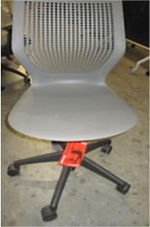 MultiGeneration by Knoll, 5-star base, standard cylinder, armless, non-upholstered, black plastic base, hard casters OPTION: GY:SHELL- Grey