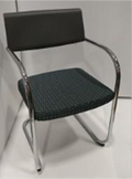 Moment Side Chair, with arms, sled base, upholstered seat / FABRIC: Cricket (Disc)