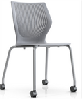 MultiGeneration by Knoll stacking chair, armless, hard casters