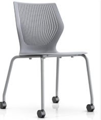MultiGeneration by Knoll stacking chair, armless, hard casters