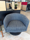 D'Urso Swivel Chairs: Blue, Fabric: Bavaria/Elm - RECEPT 101