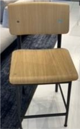 Counter Stool, wood seat, 38-3/4", Black/Oak (US)