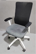 Highback with Arms Frame: White, Mesh: Onyx, Seat: Venice Milestone