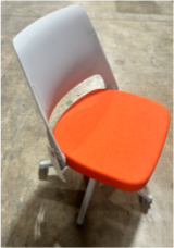 Knoll Ollo Chair, plastic back, armless, 5-star plastic base, standard cylinder, hard casters (Knoll CODE CT0047)