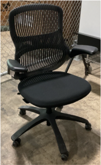 Generation by Knoll task chair, height adjustable arms, plastic base, standard cylinder, no lumbar, hard casters, knockdown OPTION: DK:FINISH- Dark OPTION: 09:BACK- Onyx OPTION: USF:SEAT- Ultra Seat F
