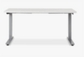58"W x 29"D K Stand Height Adjustable Table with desktop power module, wire basket and power strip; FINISH: White Ash , BASE: Grey