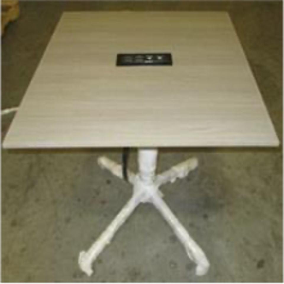 Table with charging port, 2 Outlet/Dual USB, 30"D x 30"D