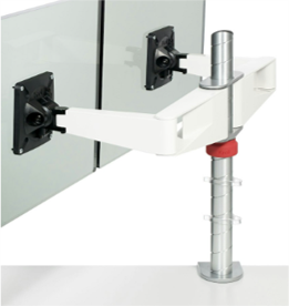 Sapper Double Arm Kit, table clamp mount, 16" mast, movement joints, adjustment knob, cable management clips OPTION: 118:PAINT: Bright White OPTION: B:KNOB: Black